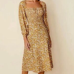 Faithfull the brand Floral La Romarine Midi Dress Size 8